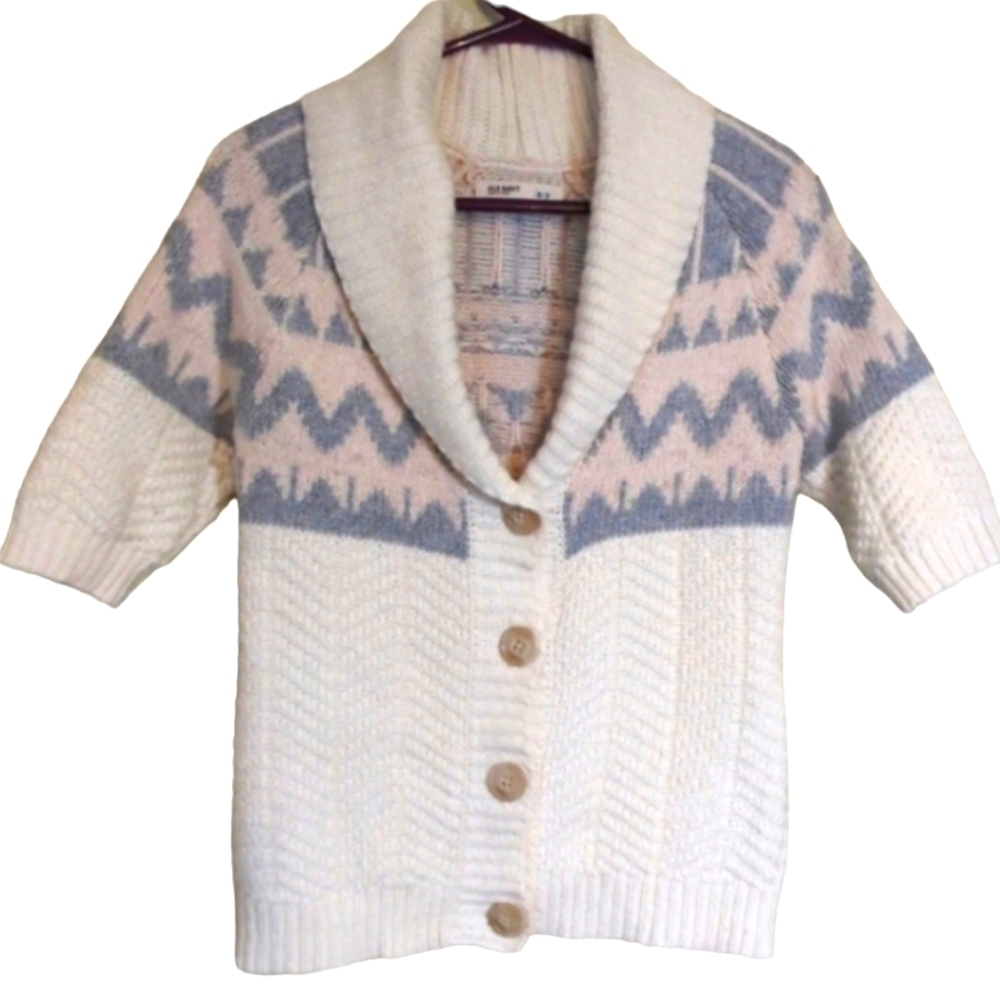 Old Navy Women's Cardigan Shawl Collar Button Down Knit Sweater Size S/P Cream